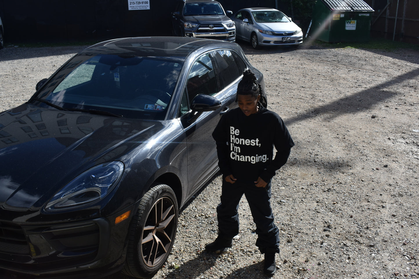 "BE HONEST" TEE BLACK